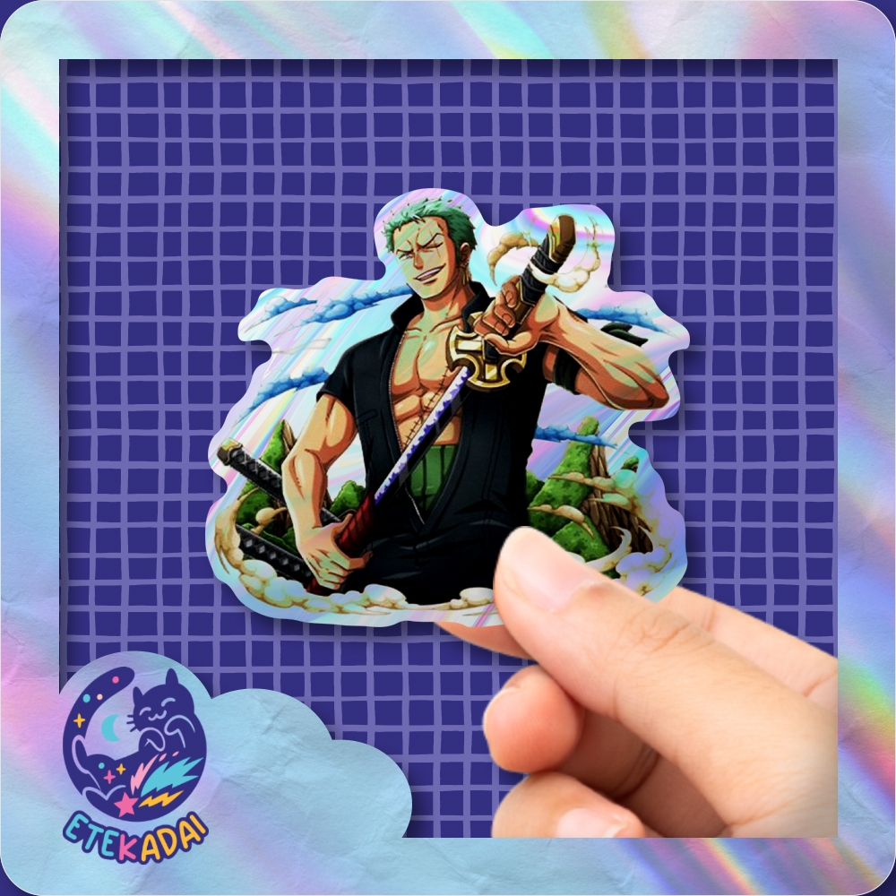 

Stiker Hologram Anime One Piece Roronoa Zoro pose