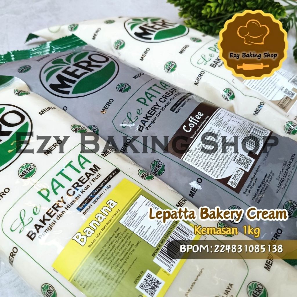 

Lepatta Bakery Cream 1kg - Isian / Filling Roti Donat