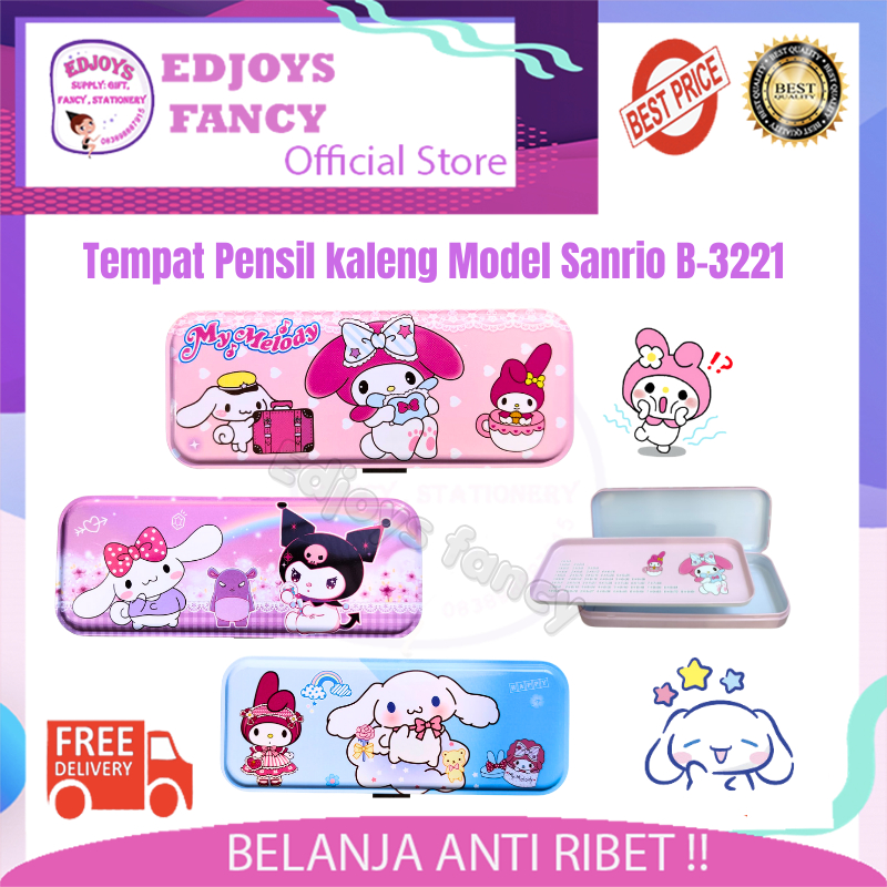 

Tempat pensil kaleng aesthetic viral karakter Sanrio Kotak pensil 2 tingkat 3221