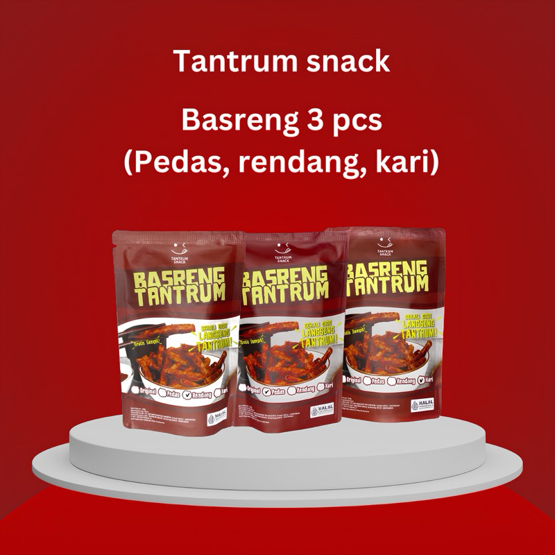 

PAKET 3 PCS BASRENG TANTRUM basreng pedas basreng rendang basreng kari