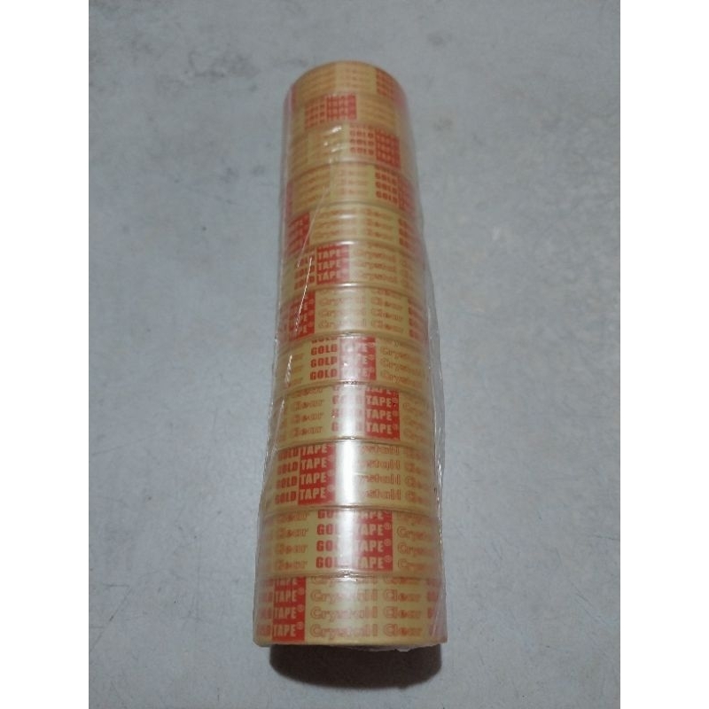 

ISOLASI 1/2 X10 GOLD TAPE HARGA 12 ROL ( isolasi kado )