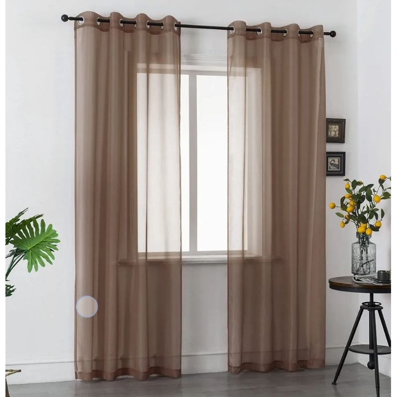 Vitrase Gorden Coklat Polos Puring Gorden Jendela Panjang Tirai Jendela Aesthetic Tile Hordeng
