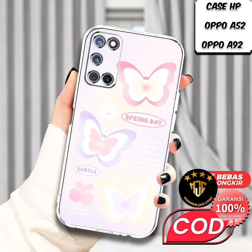 Case OPPO A52 / OPPO A92 - Casing OPPO A52 Motif (BUTERFLY) - Softcase Premium Fourside - Bening Tra
