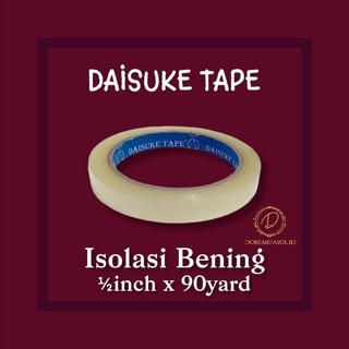 

Lakban Solatip Isolasi Bening 1/2 inch 12mm x 90 Yard Merk Daisuke Tape