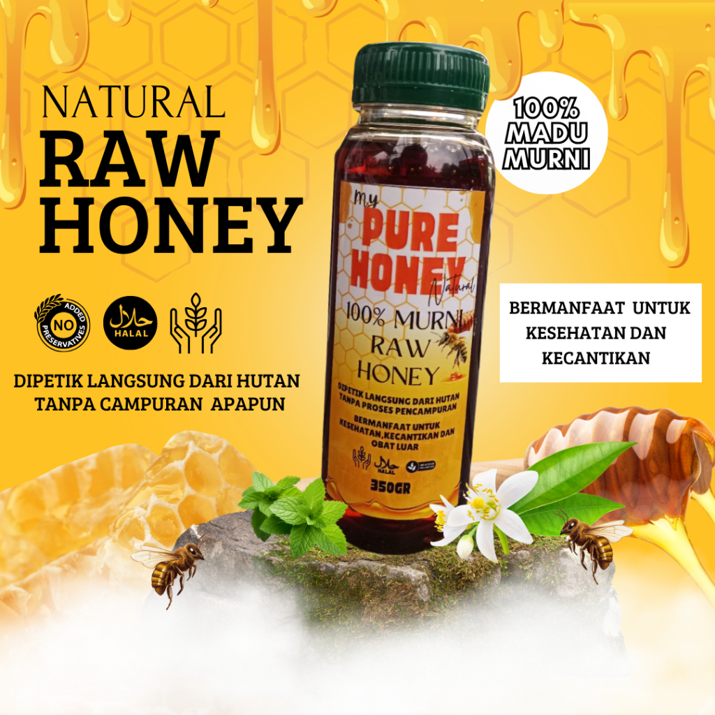 

Madu Asli Madu Multiflora Original - MADU MURNI PURE HONEY - sariawan demam radang tenggorokan imun