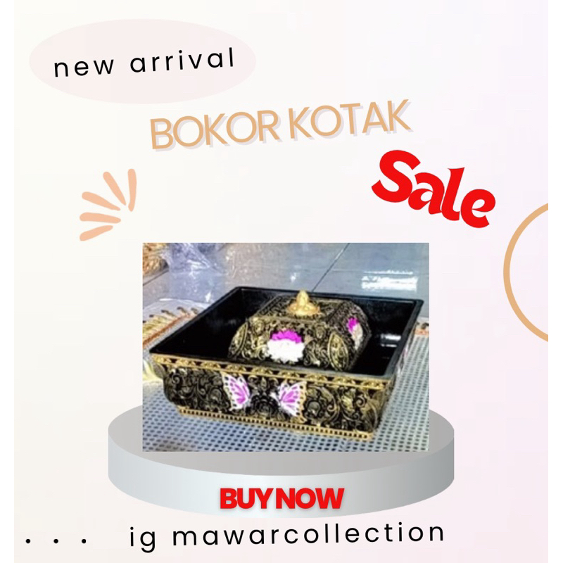 SET BOKOR BULAT DAN KOTAK + TUTUP UKIR BALI