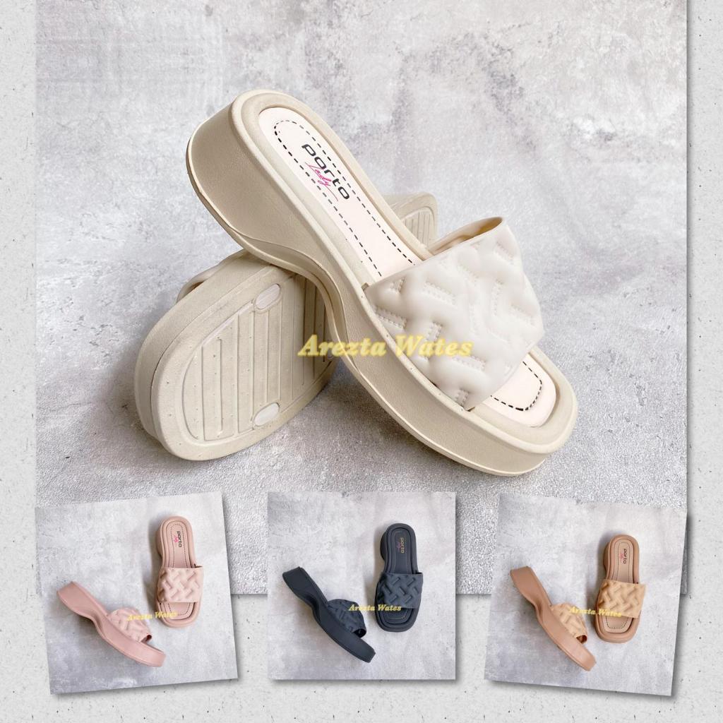 Sandal hak tinggi Wedges SLip On Porto GMX