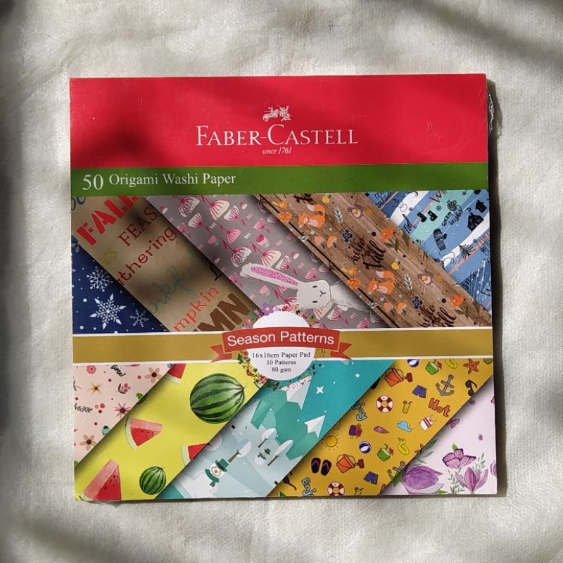 

Faber Castell 50 16x16 cm Origami Washi Paper Kertas Lipat Kerajinan Tangan Season Patterns
