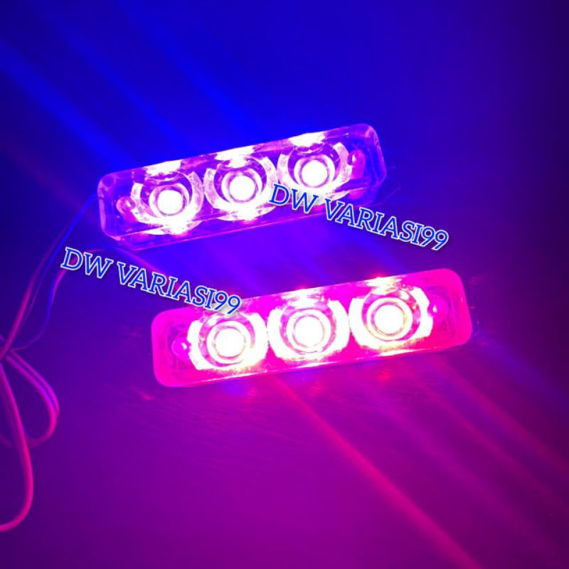 Lampu LED Kedip Strobe DRL 3MATA 2 Mode Flash Blitz
