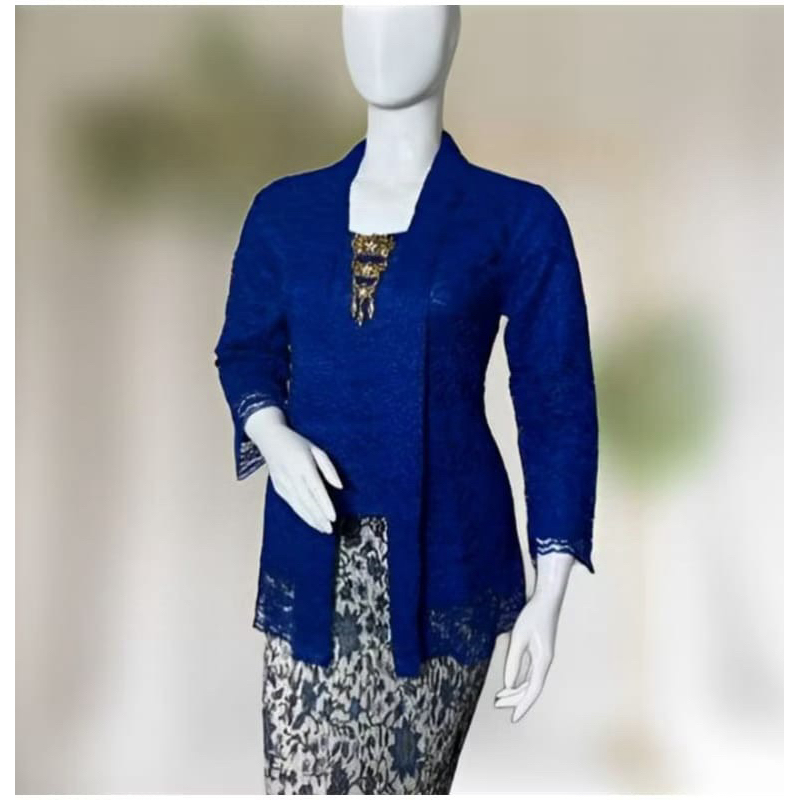 Setelan Atasan kebaya kutubaru lengan panjang Set kebaya wisuda lamaran kondangan