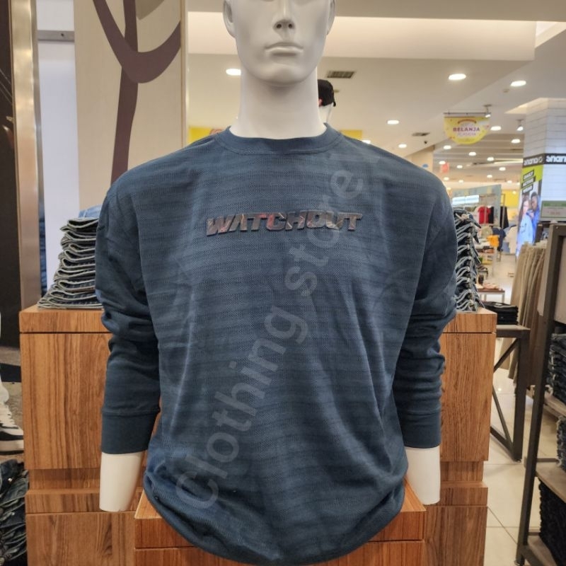 WATCHOUT JEANS ORIGINAL sweater pria lengan panjang biru JK200240126 live XL