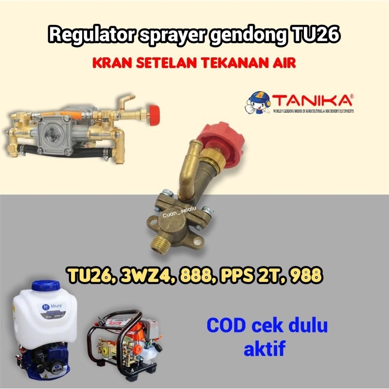 Regulator tekanan air mesin semprot rumput TU26 MTECH 888 / 988 miura knapsack -gendong portable