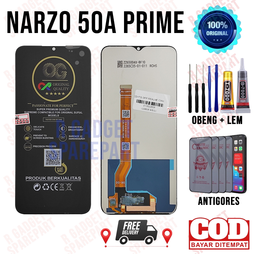 Lcd Narzo 50A Prime Original OEM Quality Lcd Touchscreen Narzo 50A Prime Fullset