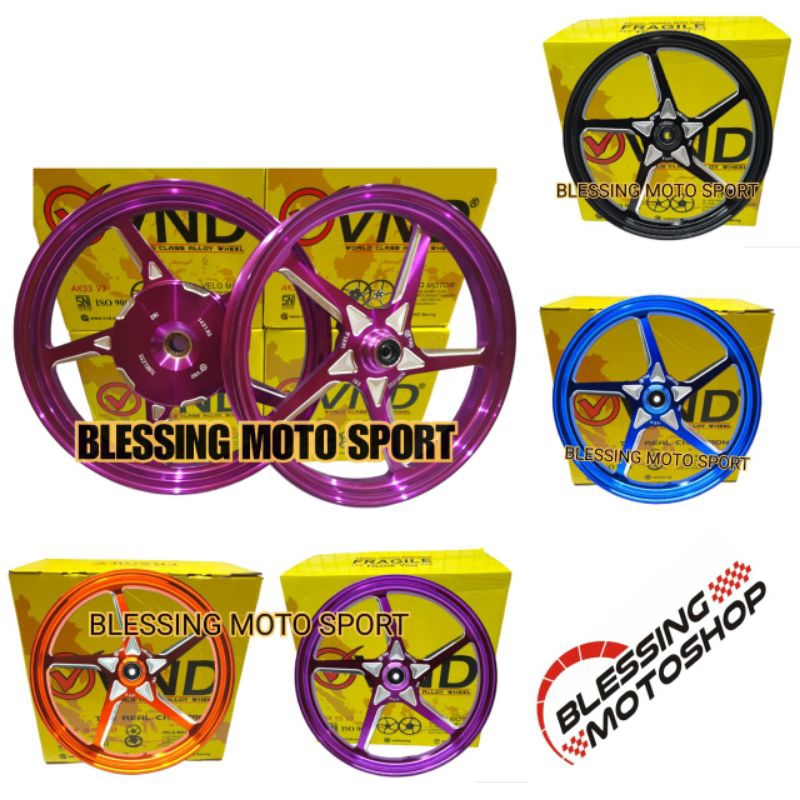 velg vnd ak55 V3 beat velg vnd palang 5 vario110/beat new/beat street velg VND original F160x14 R185