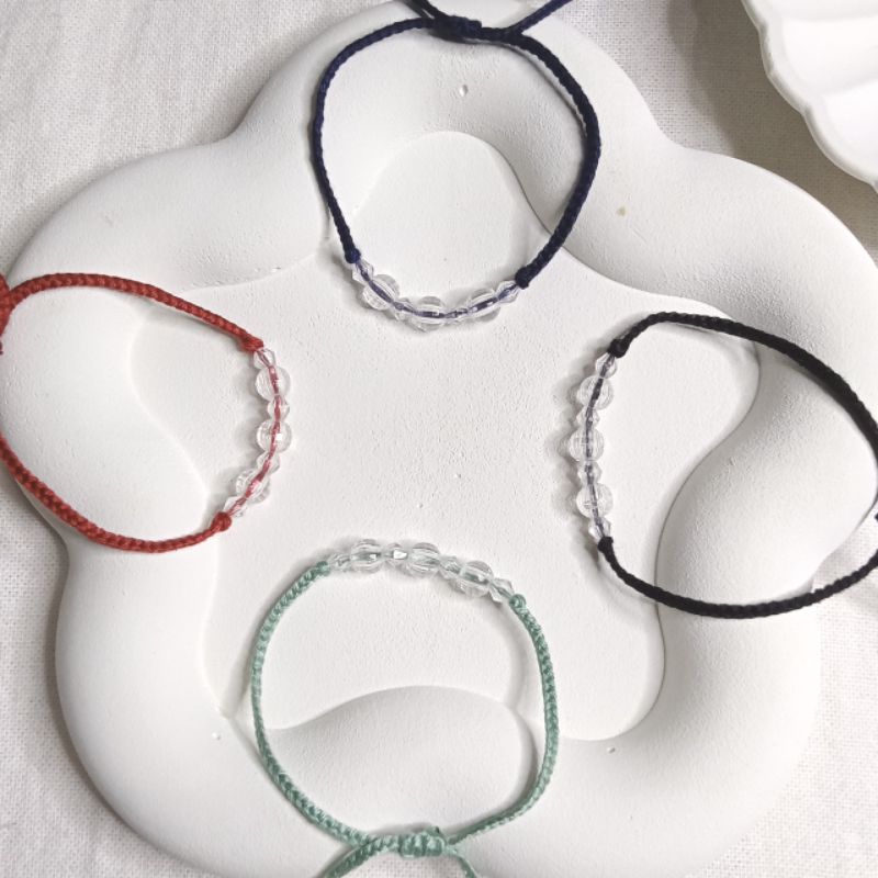 Gelang Manik Manik Bening/Gelang Kristal Bening/Gelang Serut