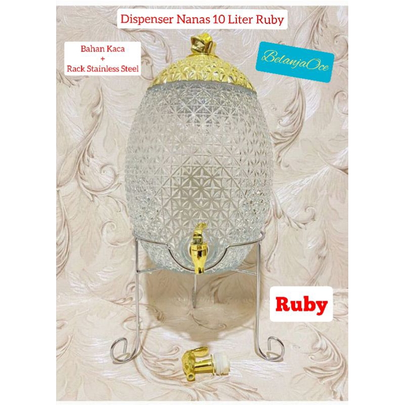 Dispenser Nanas Kaca 10 Liter Vicenza / Ruby