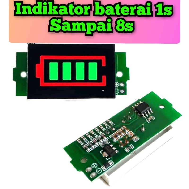 indikator baterai 1s 2s 3s 4s 5s 6s 7s 8s  led indikator kapasitas baterai