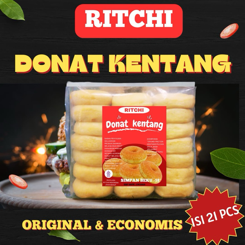 

Ritchi Donat kentang original medium isi 21 PCS 600Gram