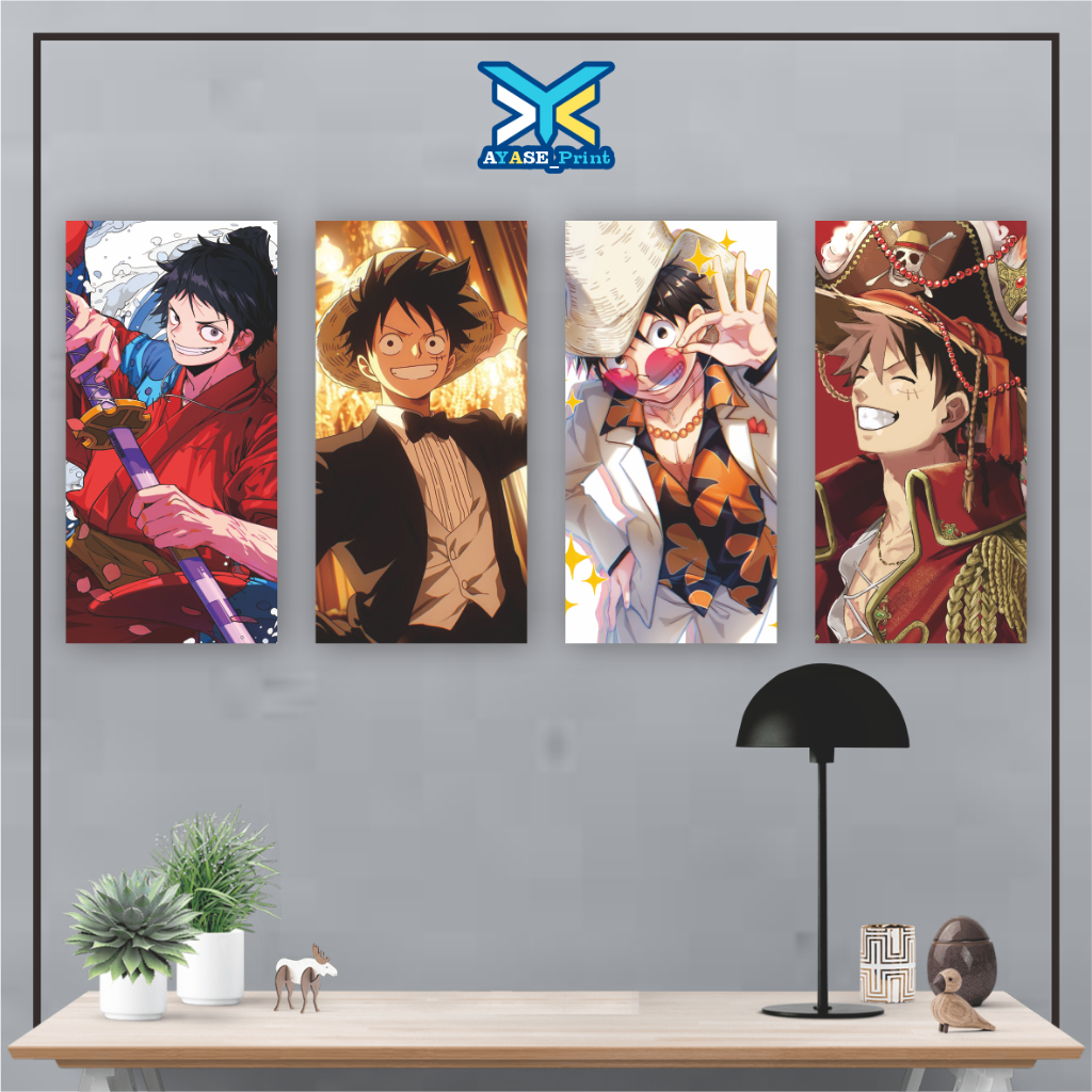 Wall Decor MONKEY D LUFFY ONE PIECE Pajangan Poster Kayu Hiasan Dinding KamarTidurWallpaperAnime