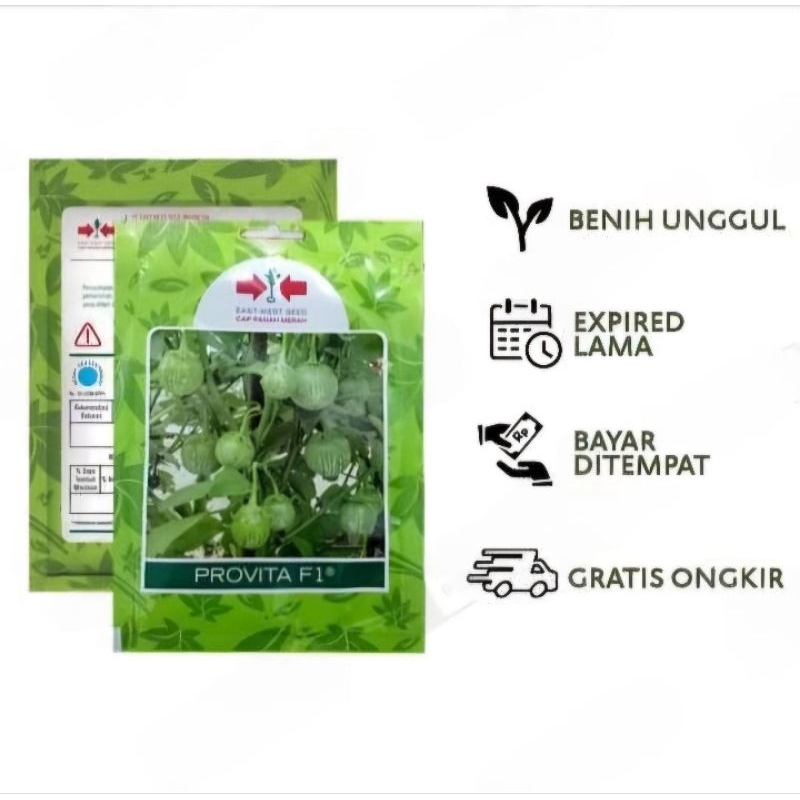 Benih/Bibit Terong Lalap Provita Isi 400btr F1 Cap Panah Merah