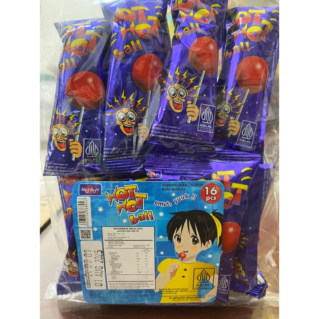 

Permen Hot Hot Ball Mangga Lolipop isi 16 Pcs