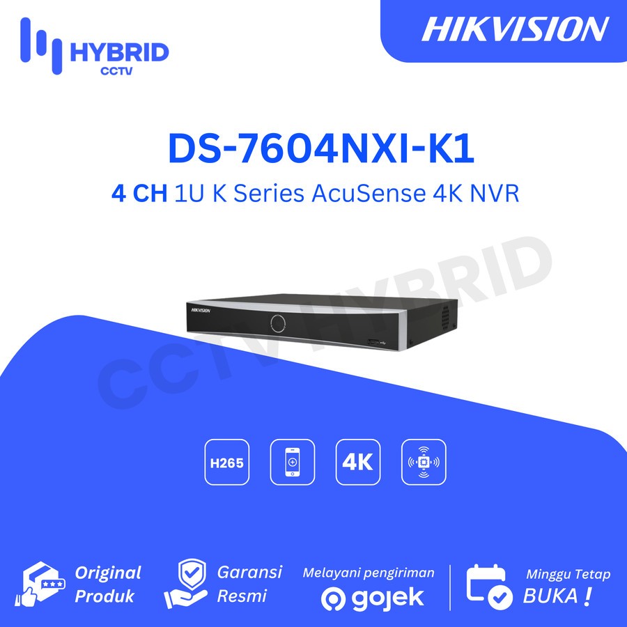 Hikvision DS-7604NXI-K1 Nvr 4 Channel 1U K Series AcuSense 4K NVR