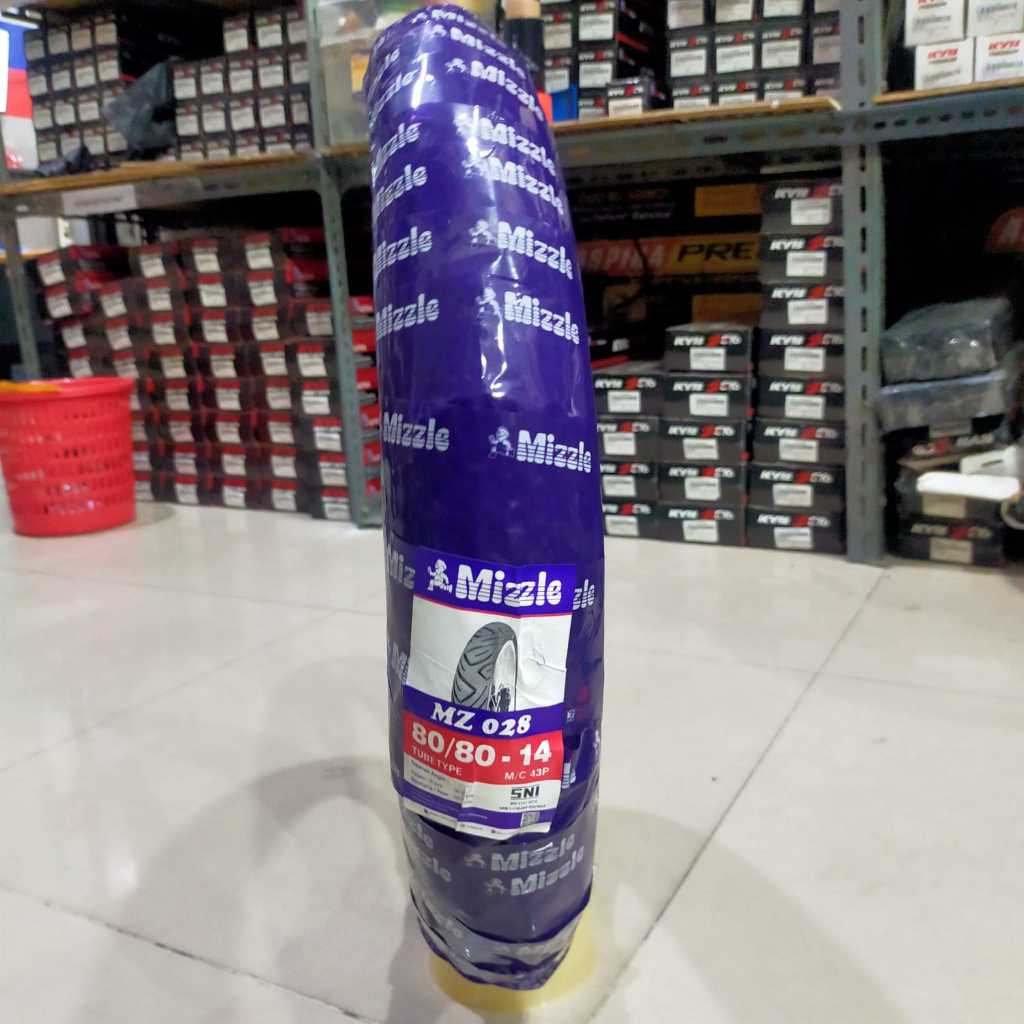MIZZLE BAN DRAG UKURAN 80/80-14 RING 14 BAN CACING TUBETYPE NONTUBELESS MZ028