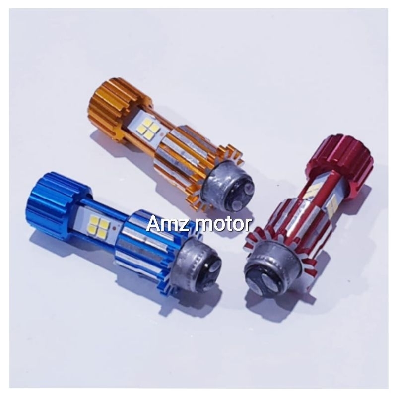 LAMPU LED MOTOR/LAMPU LED UTAMA MOTOR 3SISI 12 LED 12 VOLT TERANG PUTIH