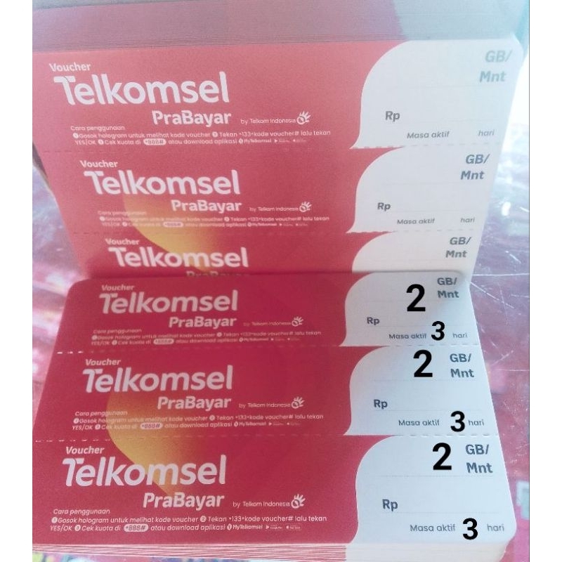 Voucher TELKOMSEL 2GB 3Hari Sumbagsel (isi 10 pcs)
