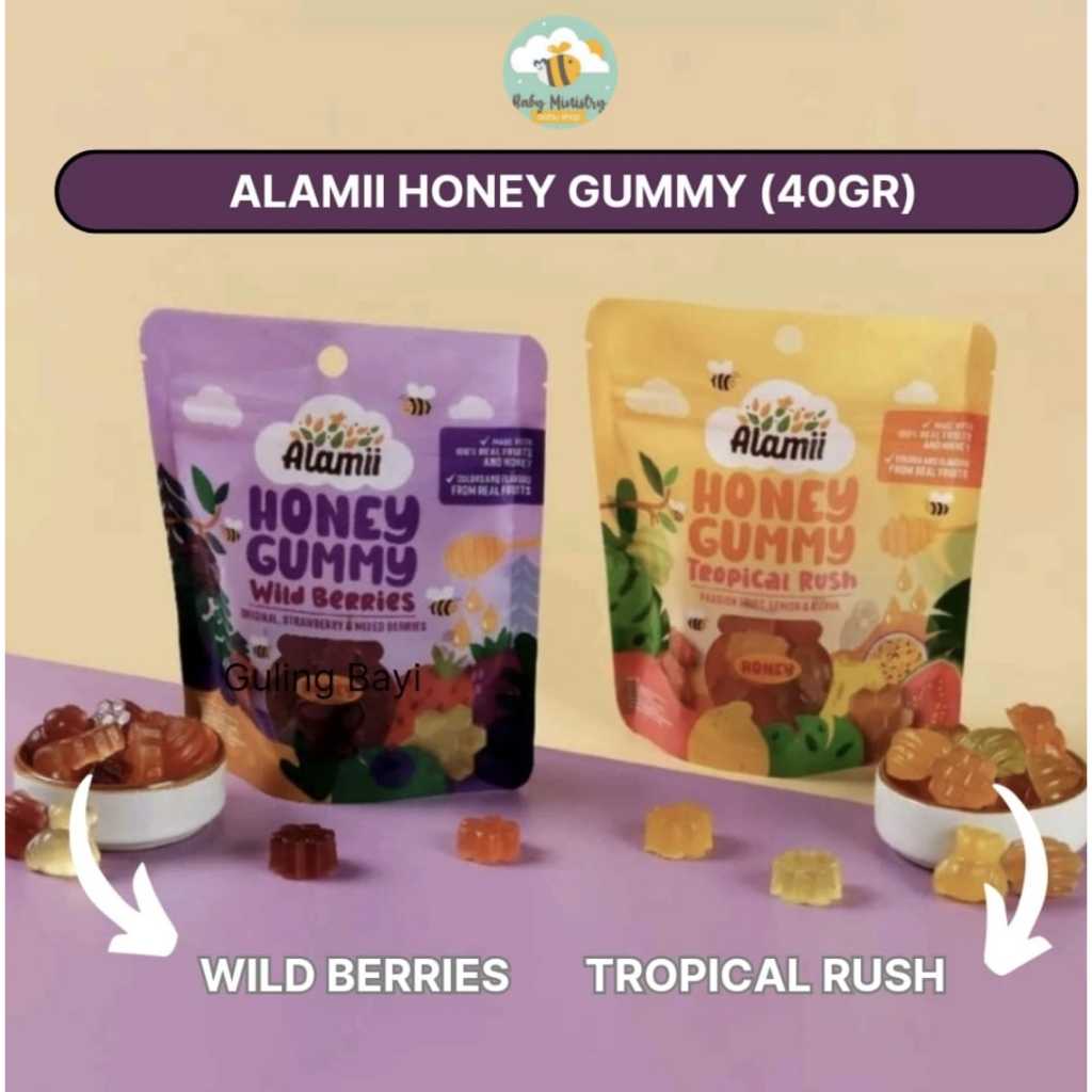 

Alamii Honey Gummy - 1 sachet (40g) / permen gummy / permen sehat anak / bahan alami / cemilan anak