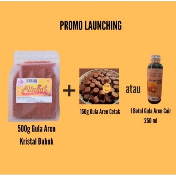 

Gula Aren Bubuk Kristal 500gram bonusnya boleh pilih Gula Aren Cair/Cetak