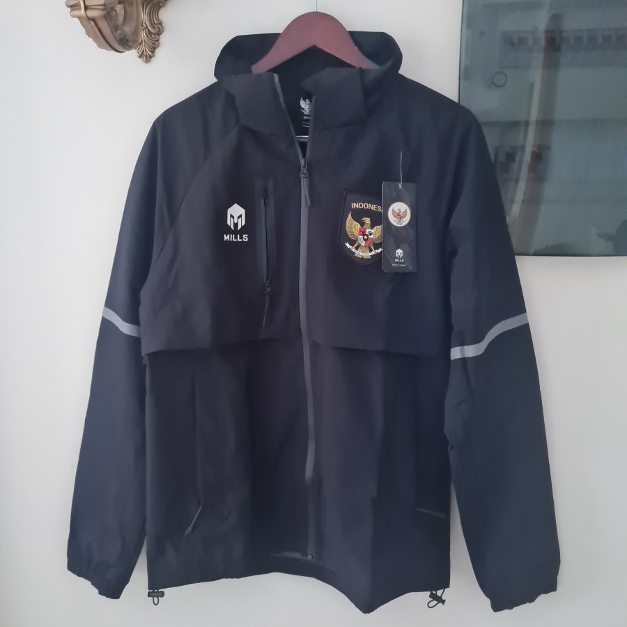 Jaket Hoodie MILLS Timnas Indonesia Raincoat 2022/24 Original BNWT