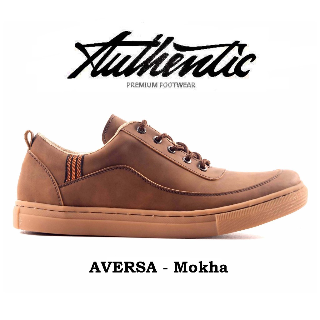 Sepatu Pria Sneakers Authentic Aversa Mokha Ukuran Besar