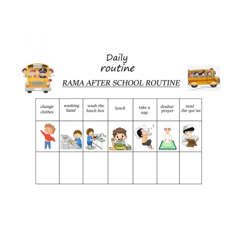 

Daily routine checklist for kids-ceklist rutinitas harian