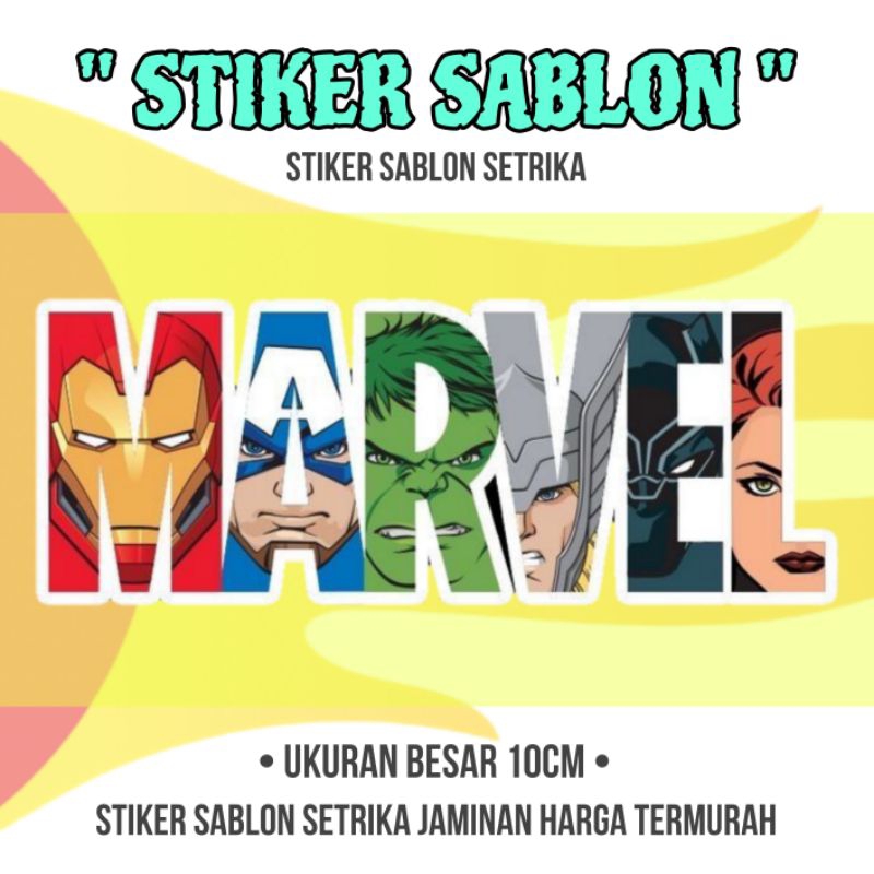 

Stiker sablon setrika Logo MARVEL ukuran besar stiker sablon dtf murah