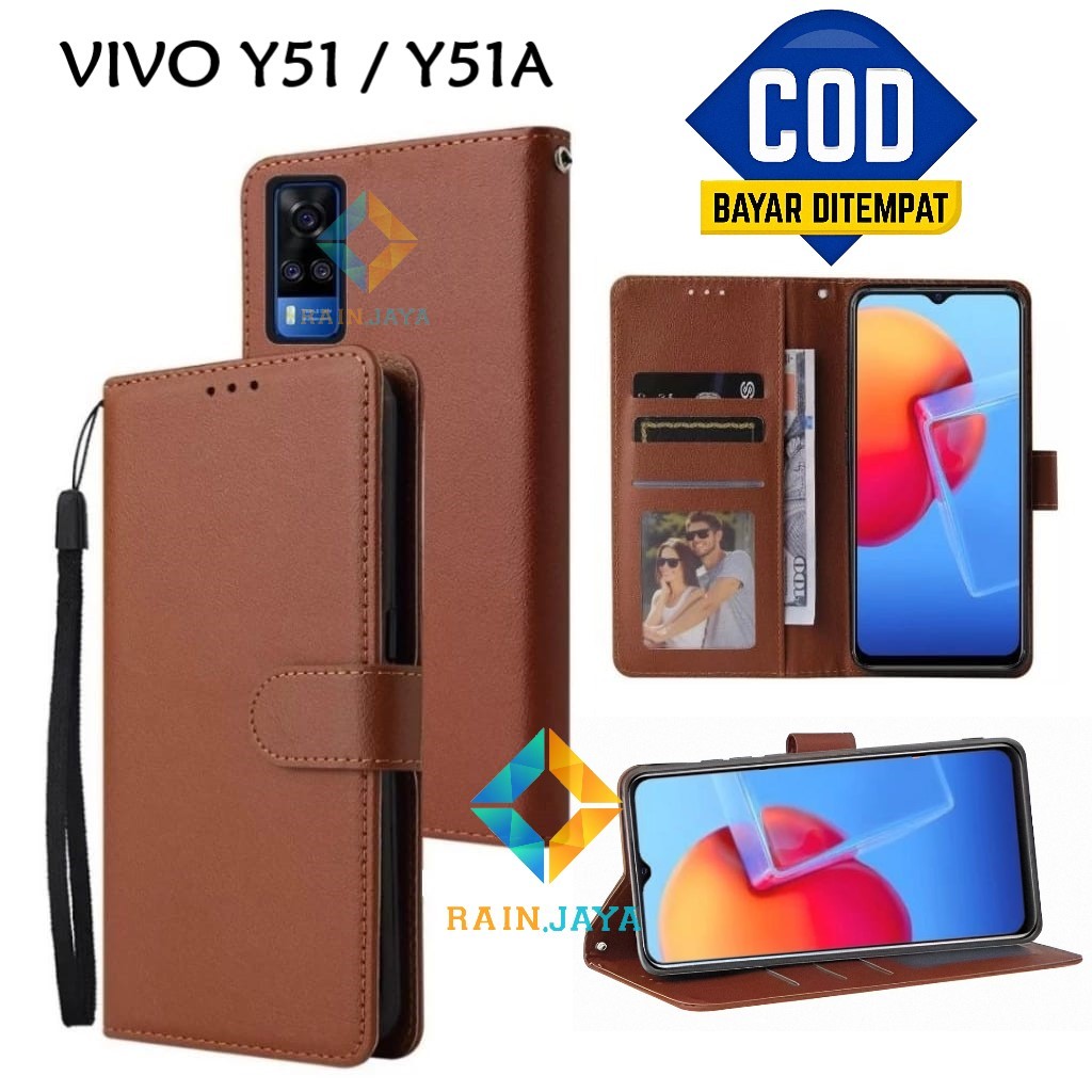 Flip Case VIVO Y51 / Y51A Leather Case Premium Flip Cover Wallet