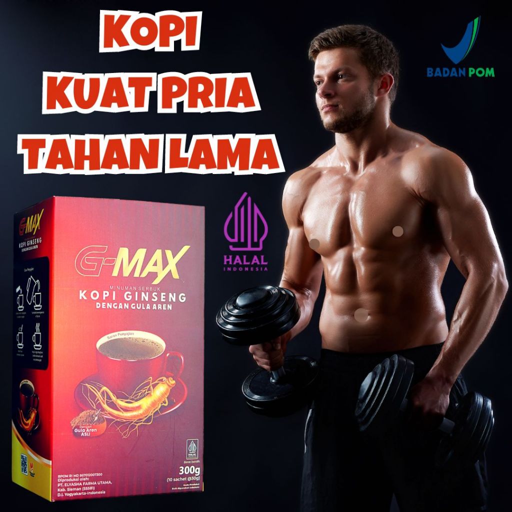 

G MAX KOPI GINSENG KOPI STAMINA BPOM HALAL AMAN DIKONSUMSI UNTUK PRIA IDAMAN