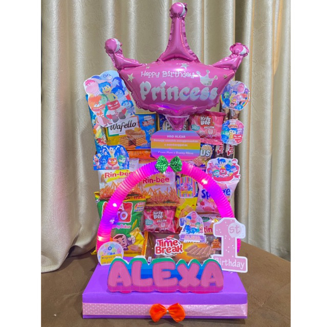 

ready Mading Snack tower snack unik lucu wall snack kado ulang tahun dadakan