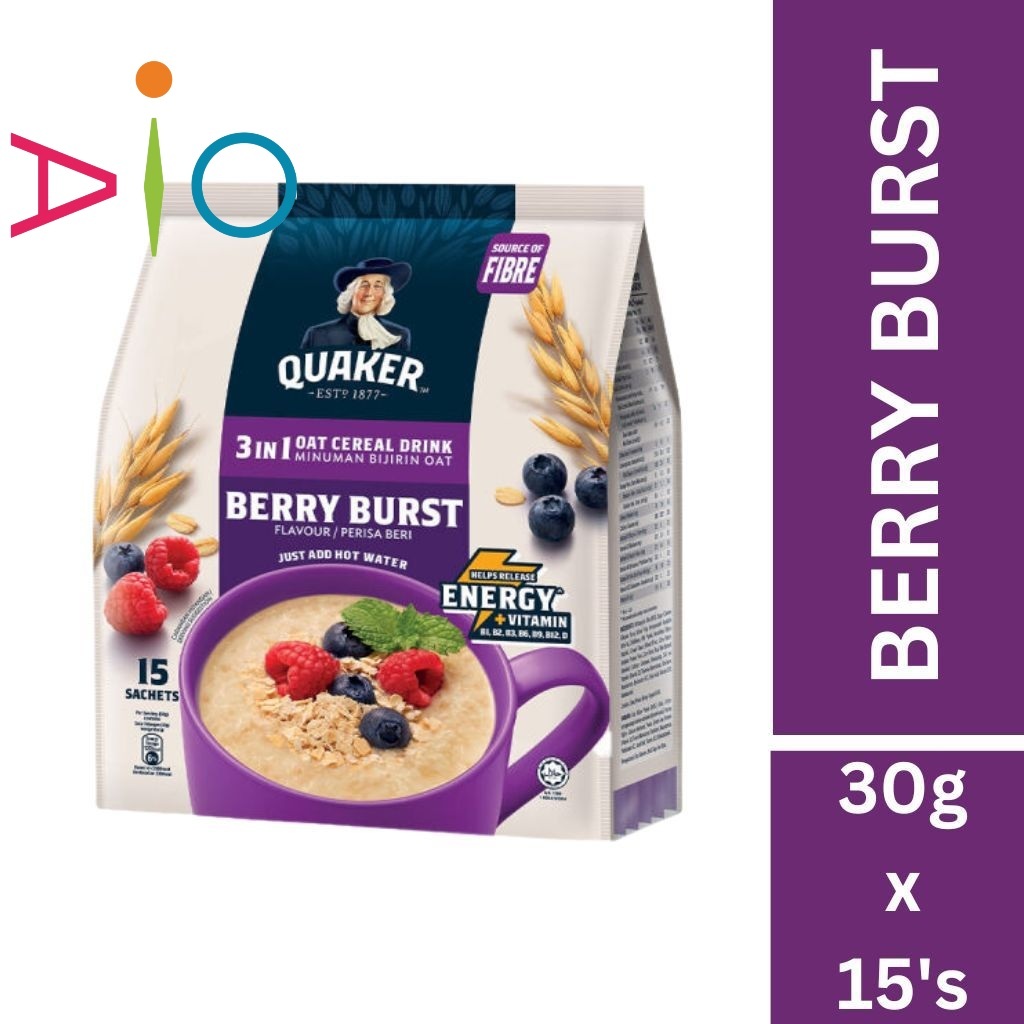 

Quaker 3 in 1 Berry Burst Oat Cereal Drink Malaysia