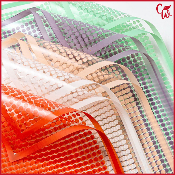 

Kertas Buket Bunga Transparan List Florist Flower Wrapping Polkadot Cellophane Ecer KB6189