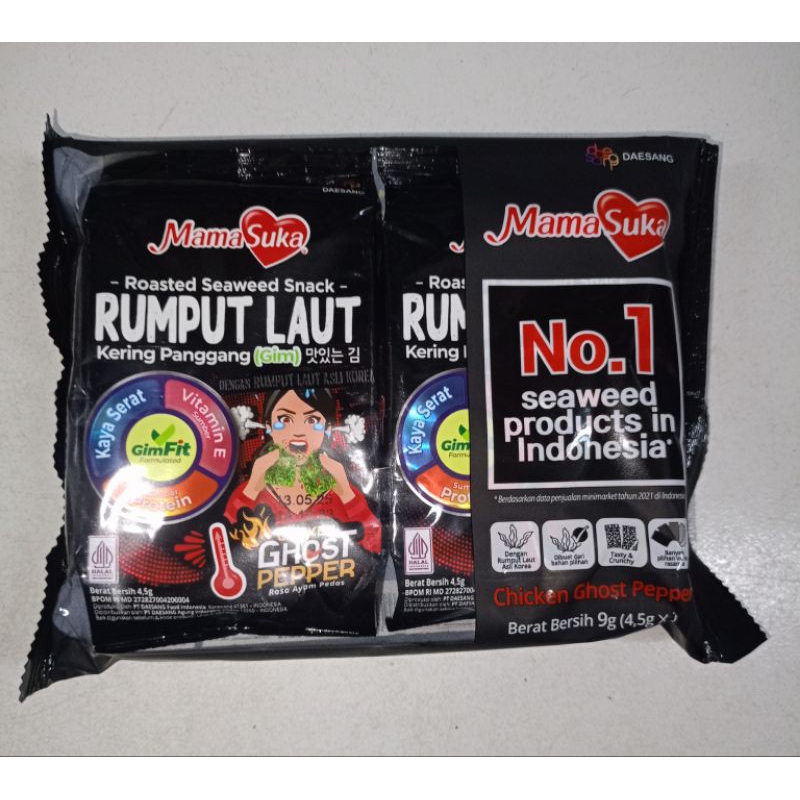 

Mamasuka Rumput Laut Chiken Ghost Pepper 2x9gr