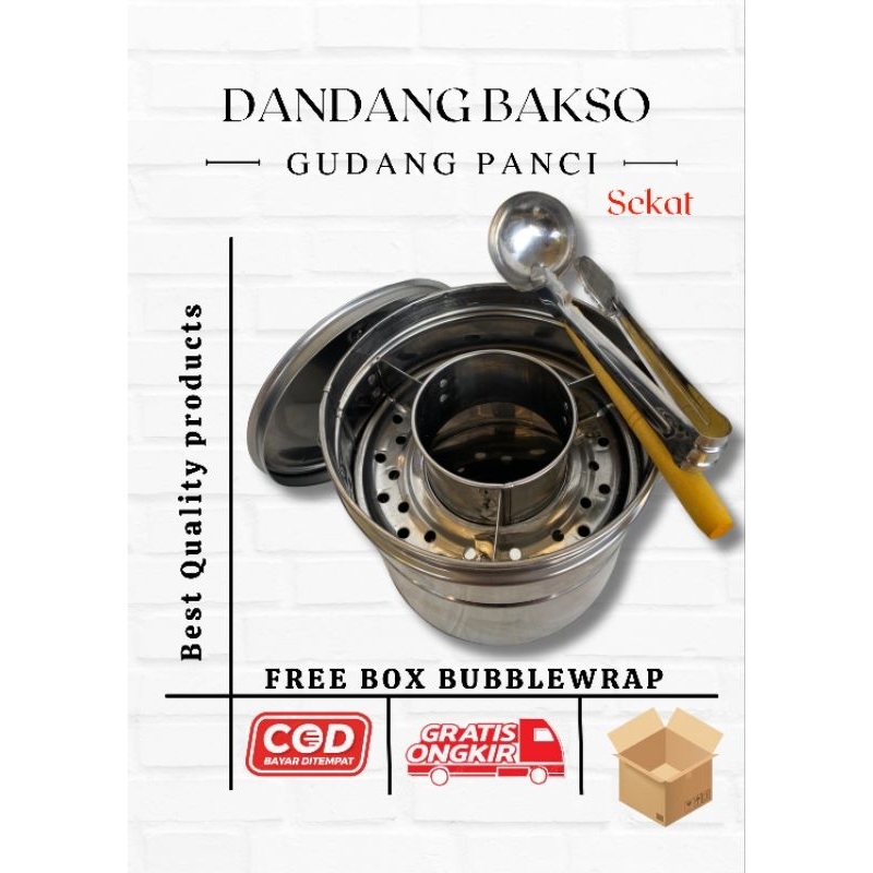 Dandang Bakso Tutup Stainless Sekat