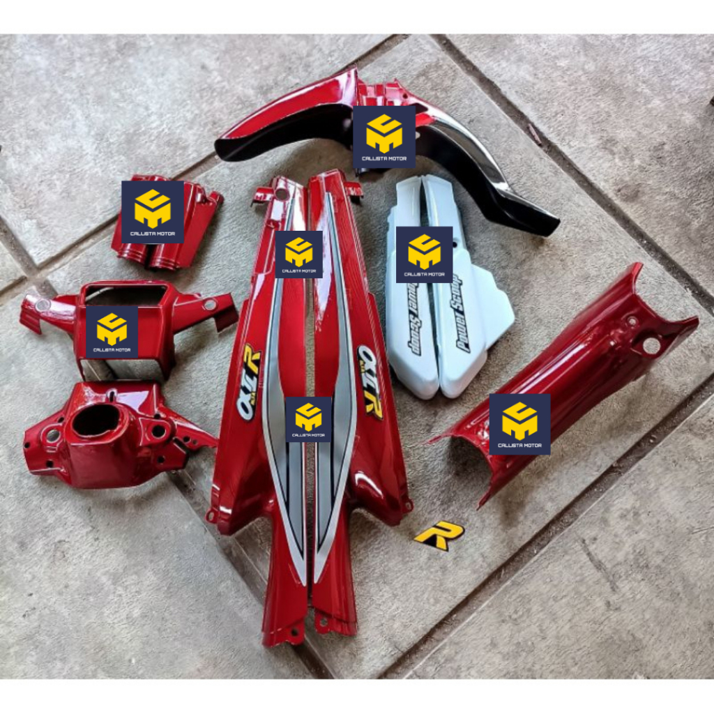 COVER BODY HALUS YAMAHA ALFA BODY BODI ALFA FULL SET WARNA MARON TUA