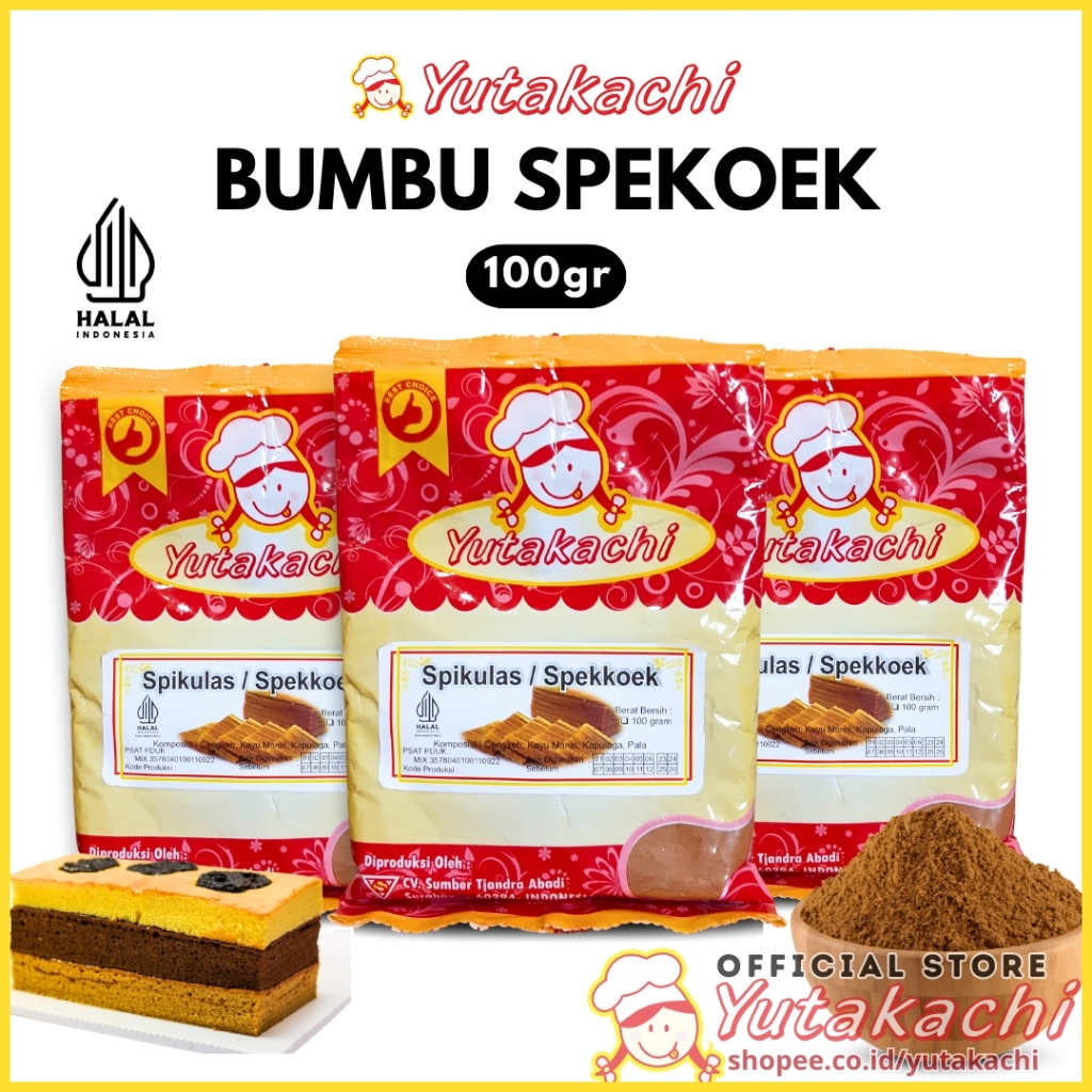 

Bumbu Spekoek 100 gram Yutakachi / Spekkoek / Spikoe / Spikulas / Bahan Lapis Legit Bolu Jadul