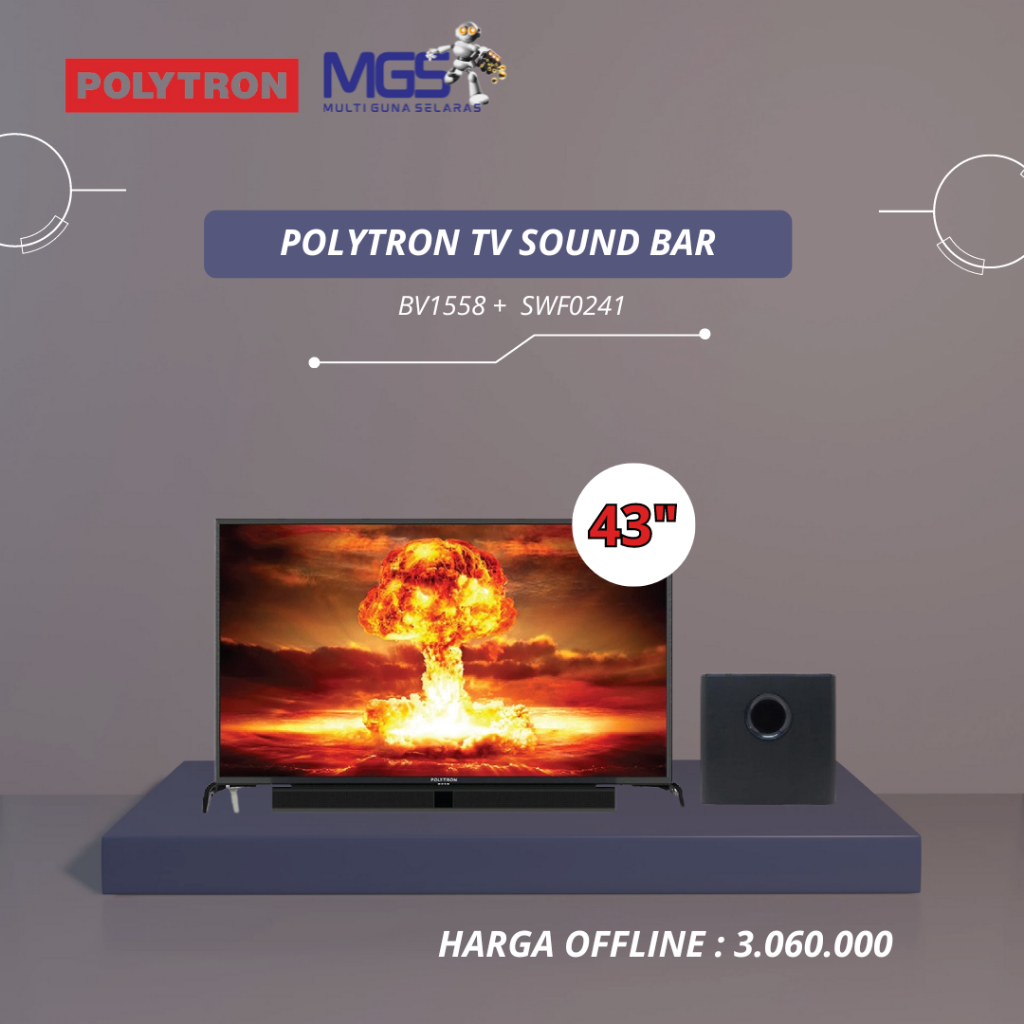 POLYTRON TV SOUND BAR 43 inch BV1558 + SWF0250