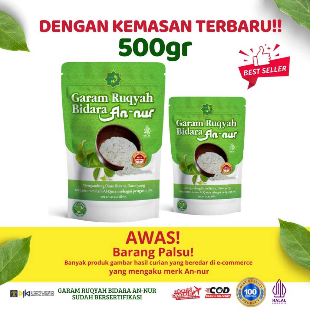 

GARAM RUQYAH BIDARA AN NUR 500GR UNTUK PEMAGARAN RUMAH DAN TEMPAT USAHA