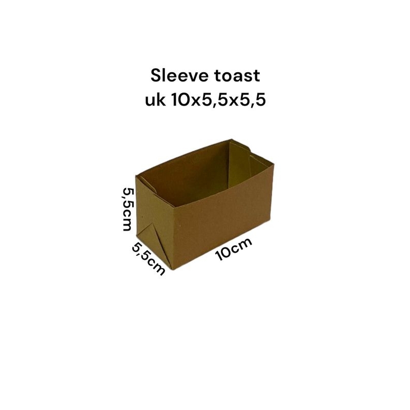 

Box kraft sleeve toast uk 10x5,5x5,5 tebal 300gram (isi 100pcs)