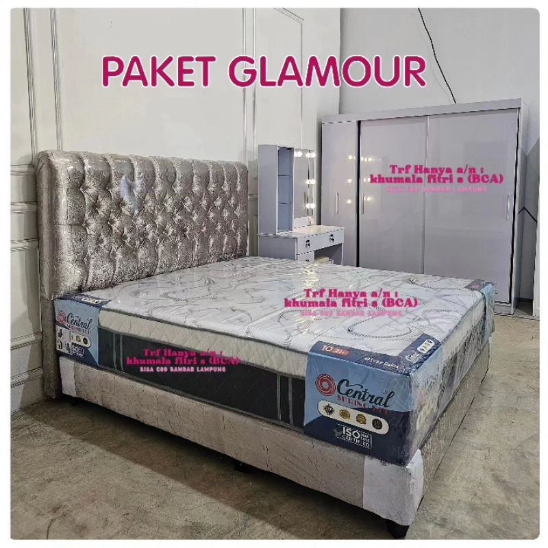 Megajaya Paket kamar Glamour Kasur,Lemari,Meja rias