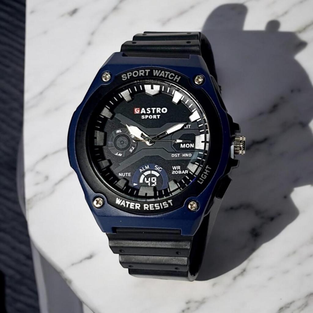 Jam Tangan Pria Gastro Sport D-20 Analog Rubber Karet  anti Air Sporty