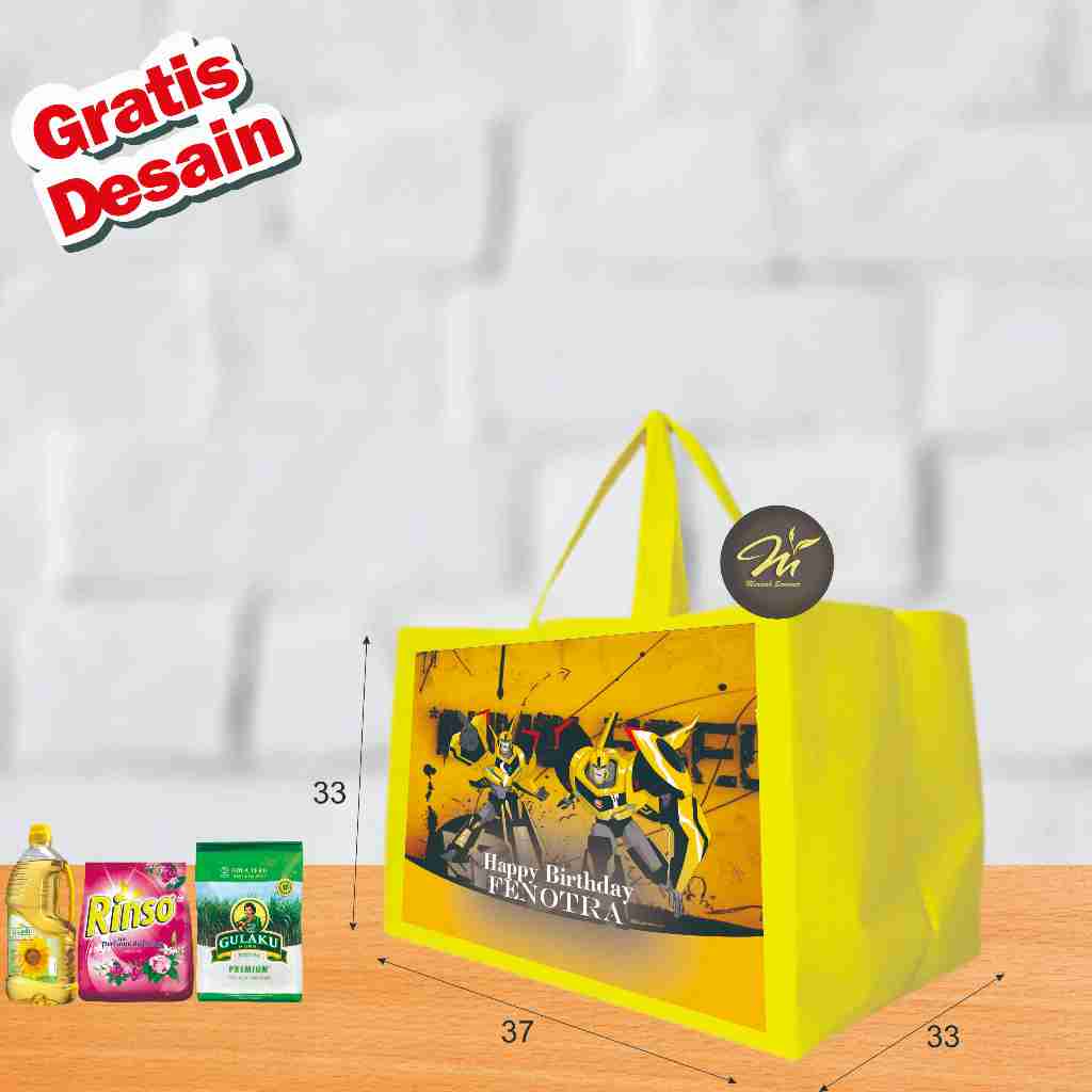 

Tas Spunbond Goodie Bag Box XXL 37x27x23/Tas Sablon/Tas Souvenir/Goodie Bag/Tas Ulang Tahun/Bingkisan Ulang Tahun